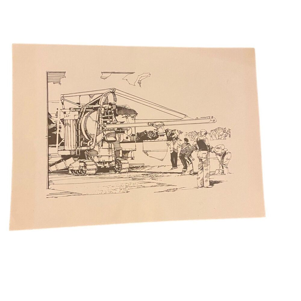 6965 5 Vintage Farm Construction Equipment Drawing Lithographs 18 x 23 inches - Picture 4 of 7